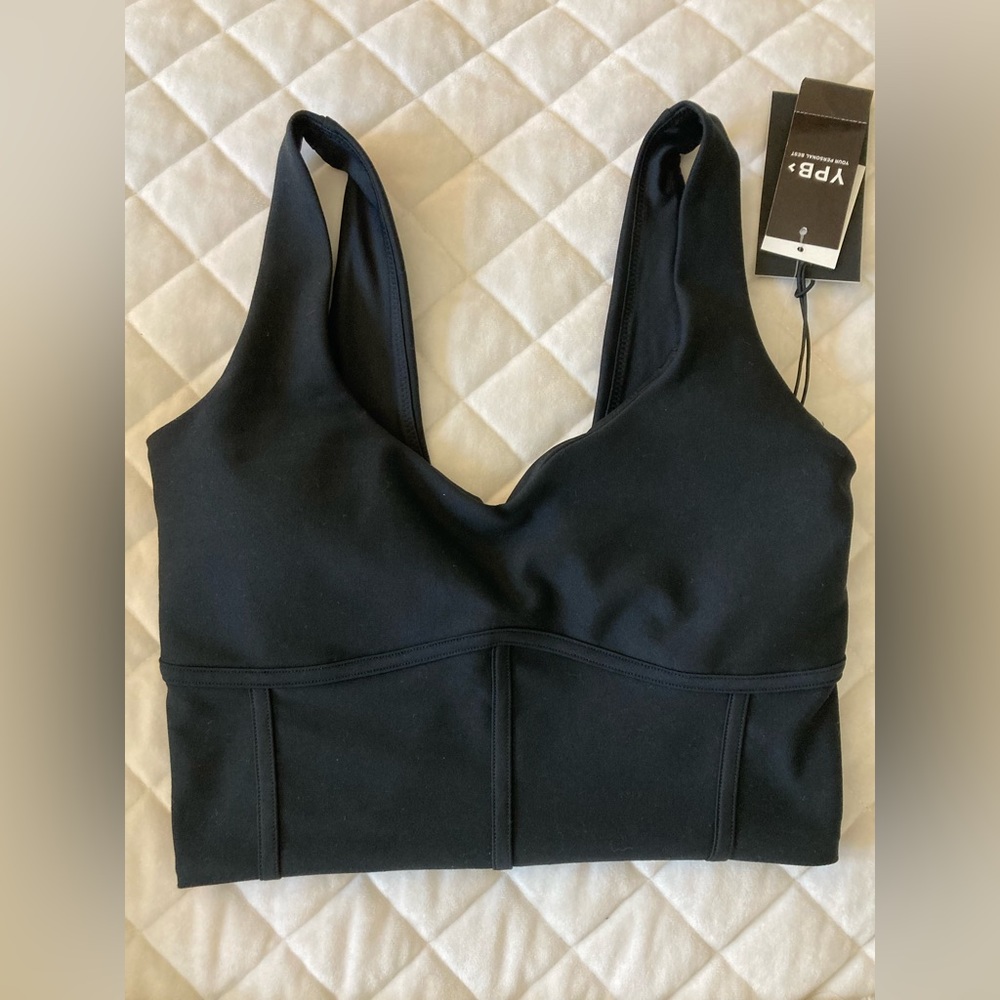 #111. 🆕 NWT, Abercrombie & Fitch/YPB sculptLUX, Corset Sports Bra, Black, Small